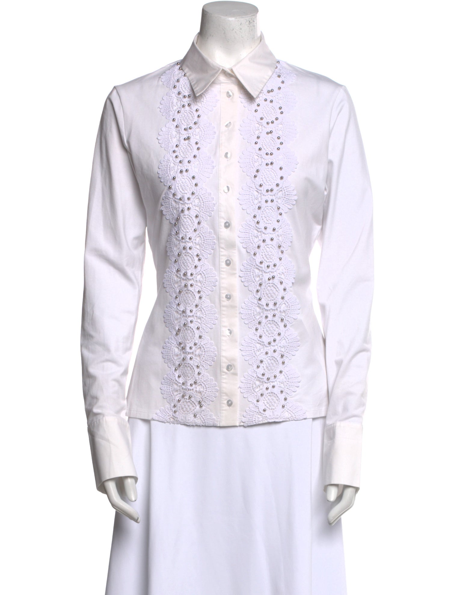 Anne Fontaine Long Sleeve Button-Up Top