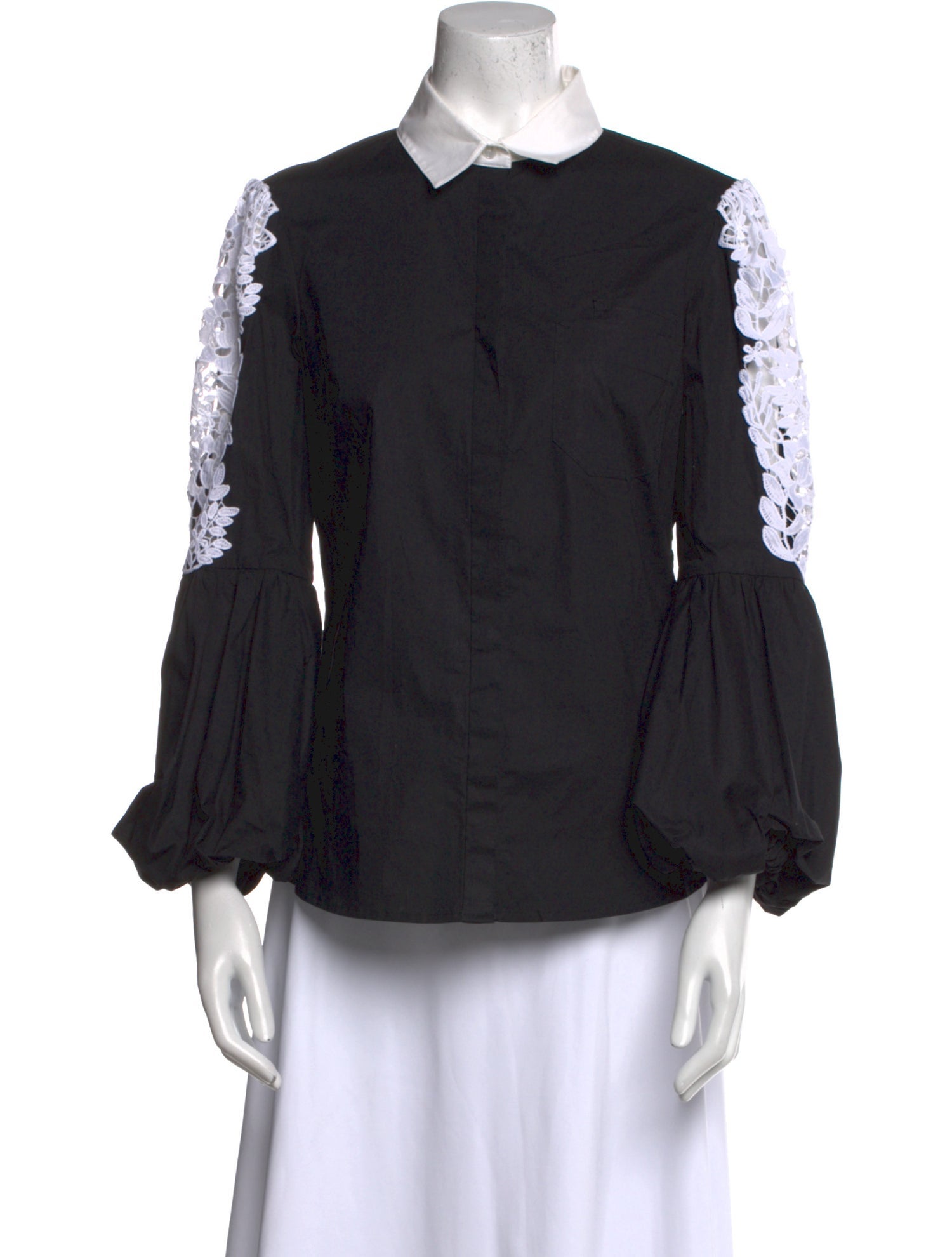 Anne Fontaine Three-Quarter Sleeve Button-Up Top