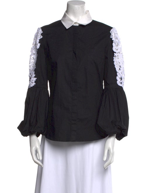 Anne Fontaine Three-Quarter Sleeve Button-Up Top