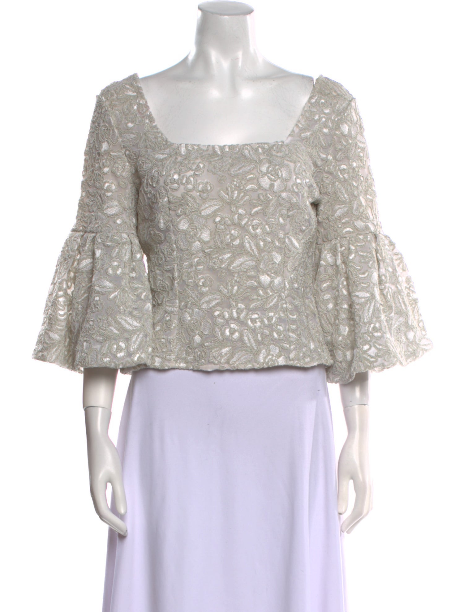 Anne Fontaine Lace Patterned Crop Top