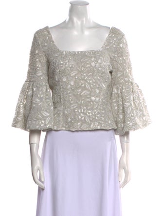 Anne Fontaine Lace Patterned Crop Top