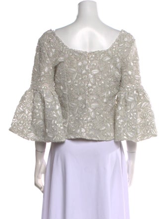 Anne Fontaine Lace Patterned Crop Top