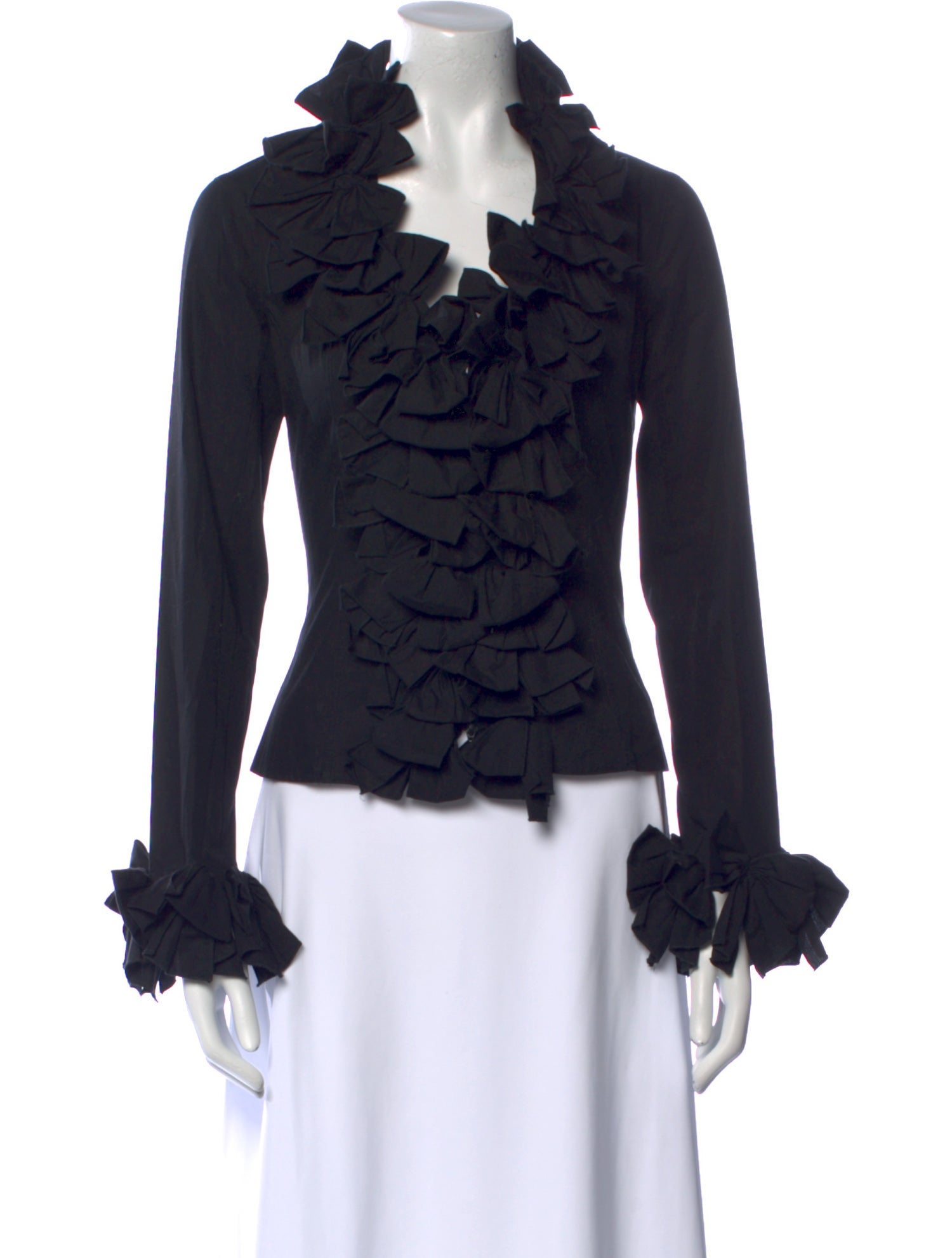 Anne Fontaine V-Neck Long Sleeve Blouse