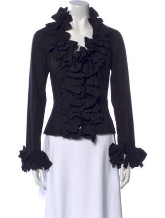 Anne Fontaine V-Neck Long Sleeve Blouse