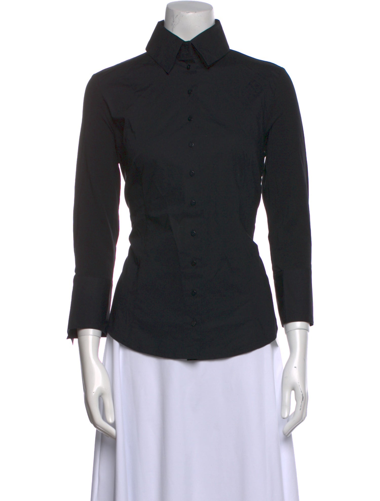 Anne Fontaine Three-Quarter Sleeve Button-Up Top