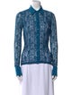 Anne Fontaine Lace Pattern Long Sleeve Button-Up Top