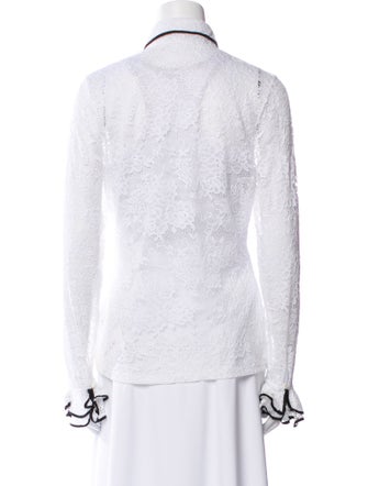 Anne Fontaine V-Neck Long Sleeve Button-Up Top