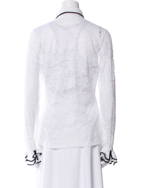 Anne Fontaine V-Neck Long Sleeve Button-Up Top