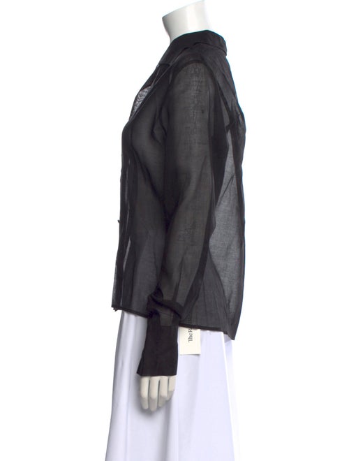 Anne Fontaine Silk Long Sleeve Button-Up Top