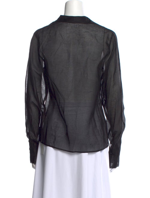 Anne Fontaine Silk Long Sleeve Button-Up Top