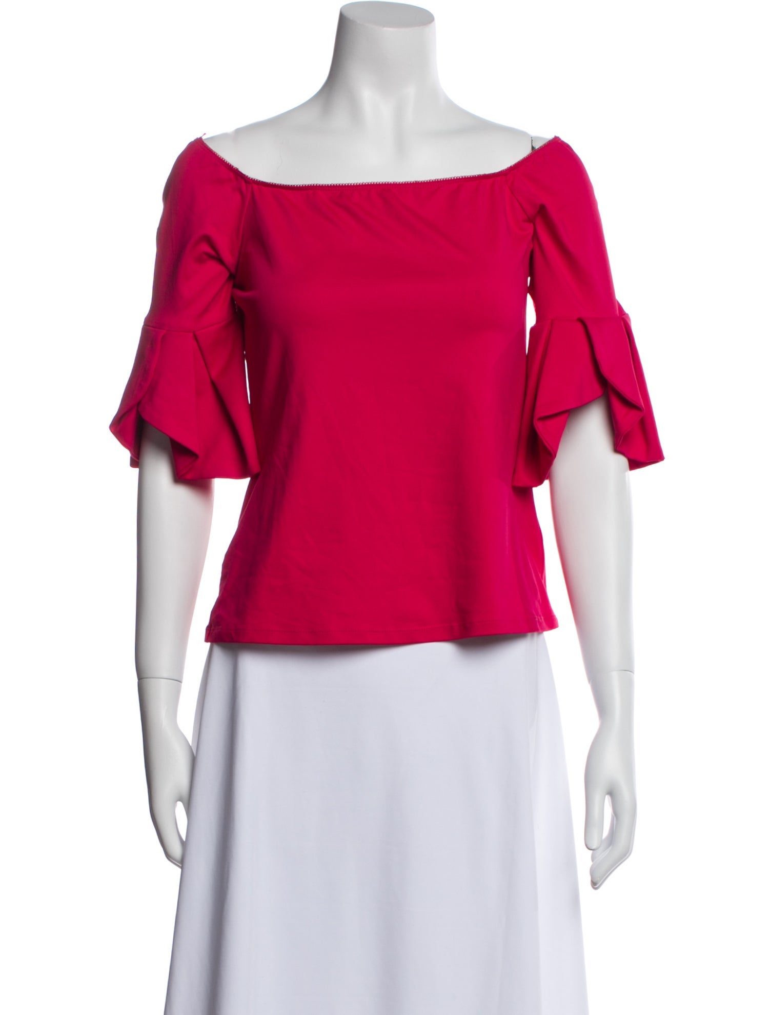 Anne Fontaine Off-The-Shoulder Short Sleeve Crop Top