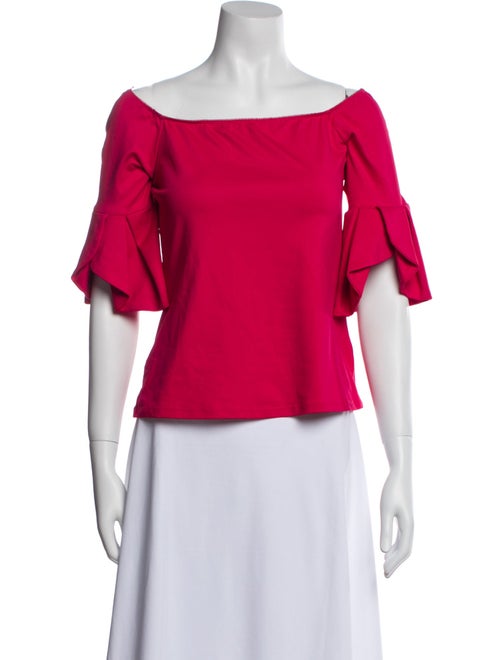 Anne Fontaine Off-The-Shoulder Short Sleeve Crop Top