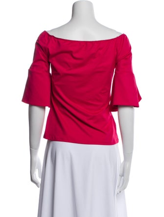 Anne Fontaine Off-The-Shoulder Short Sleeve Crop Top