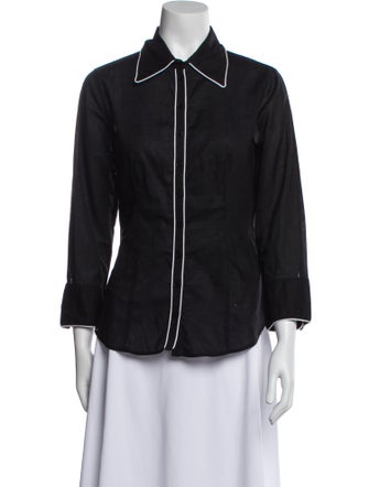 Anne Fontaine Three-Quarter Sleeve Button-Up Top