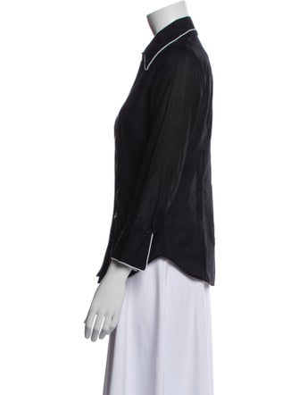 Anne Fontaine Three-Quarter Sleeve Button-Up Top