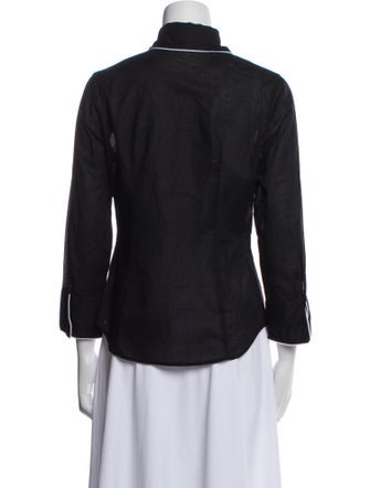 Anne Fontaine Three-Quarter Sleeve Button-Up Top