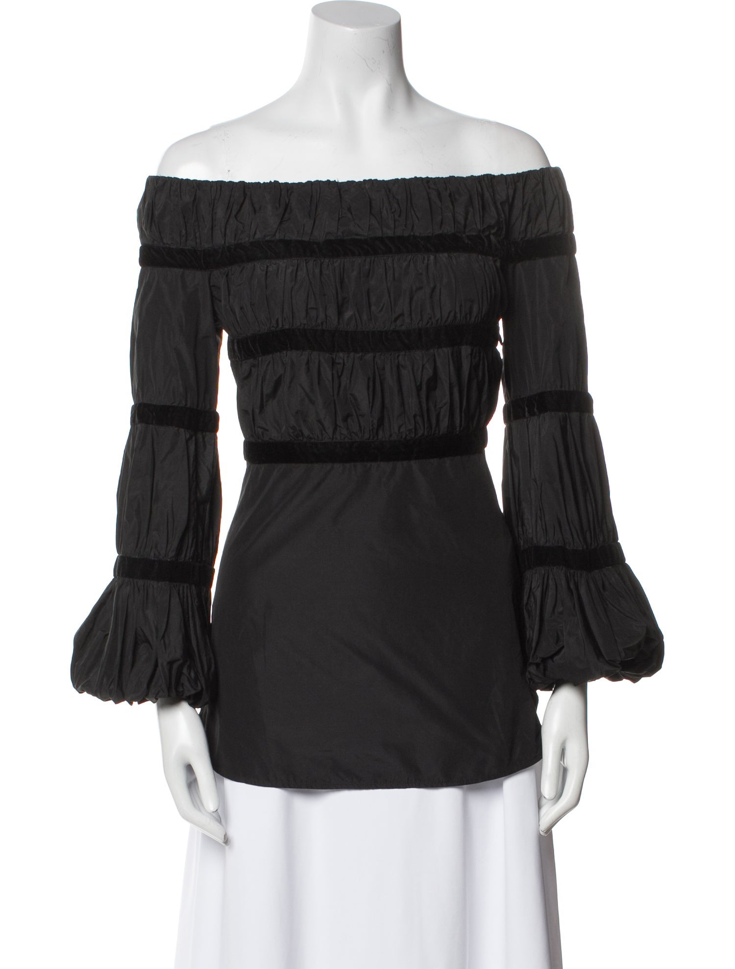 Anne Fontaine Off-The-Shoulder Three-Quarter Sleeve Blouse