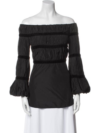 Anne Fontaine Off-The-Shoulder Three-Quarter Sleeve Blouse