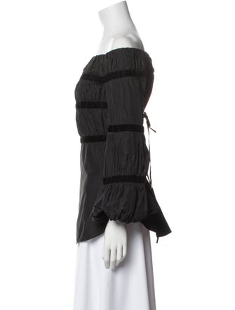 Anne Fontaine Off-The-Shoulder Three-Quarter Sleeve Blouse