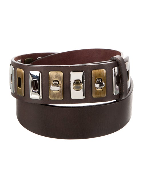 Anne Fontaine Leather Studded Accents Waist Belt