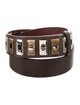 Anne Fontaine Leather Studded Accents Waist Belt