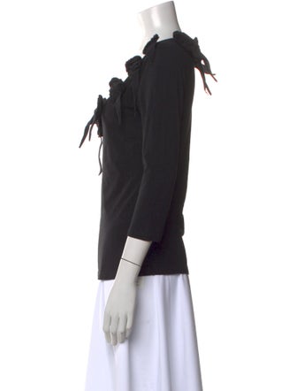 Anne Fontaine Scoop Neck Three-Quarter Sleeve Top