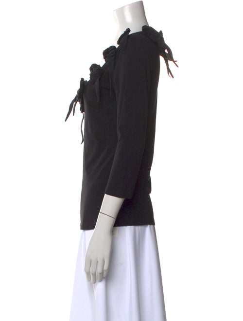 Anne Fontaine Scoop Neck Three-Quarter Sleeve Top