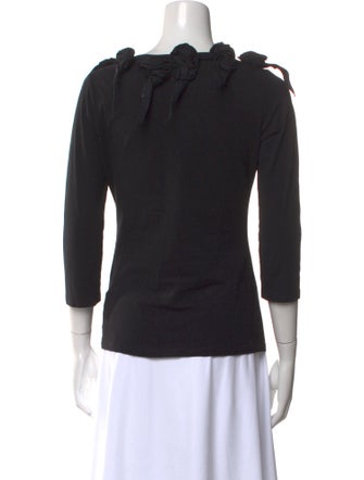 Anne Fontaine Scoop Neck Three-Quarter Sleeve Top