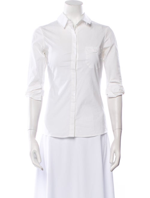 Anne Fontaine Three-Quarter Sleeve Button-Up Top