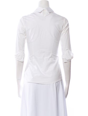 Anne Fontaine Three-Quarter Sleeve Button-Up Top