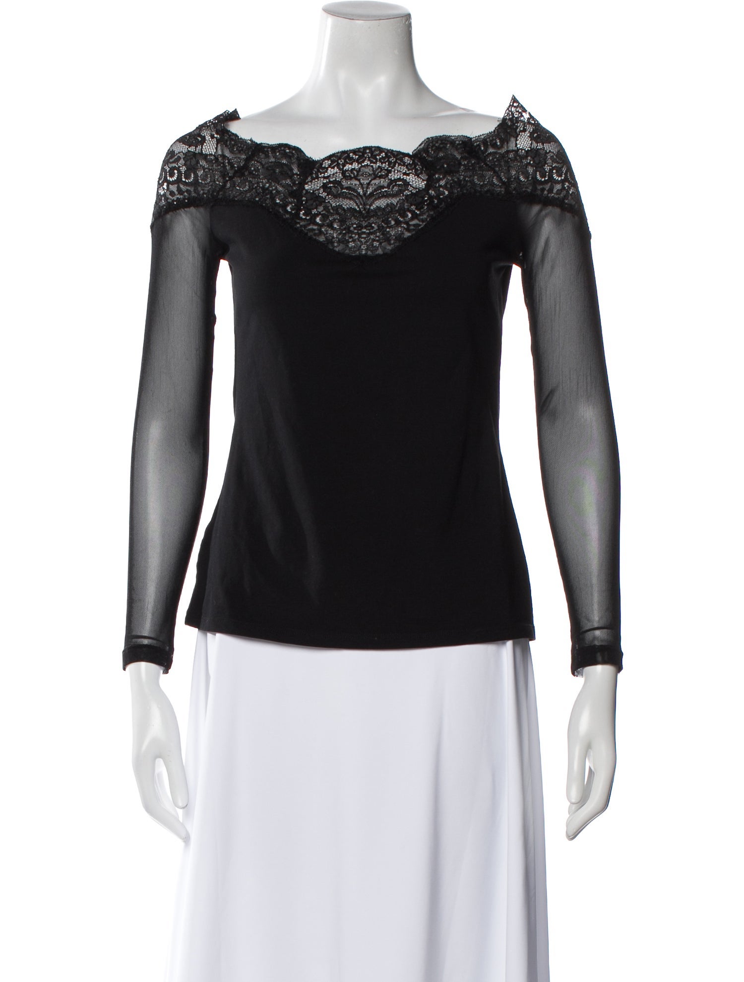 Anne Fontaine Bateau Neckline Three-Quarter Sleeve Top