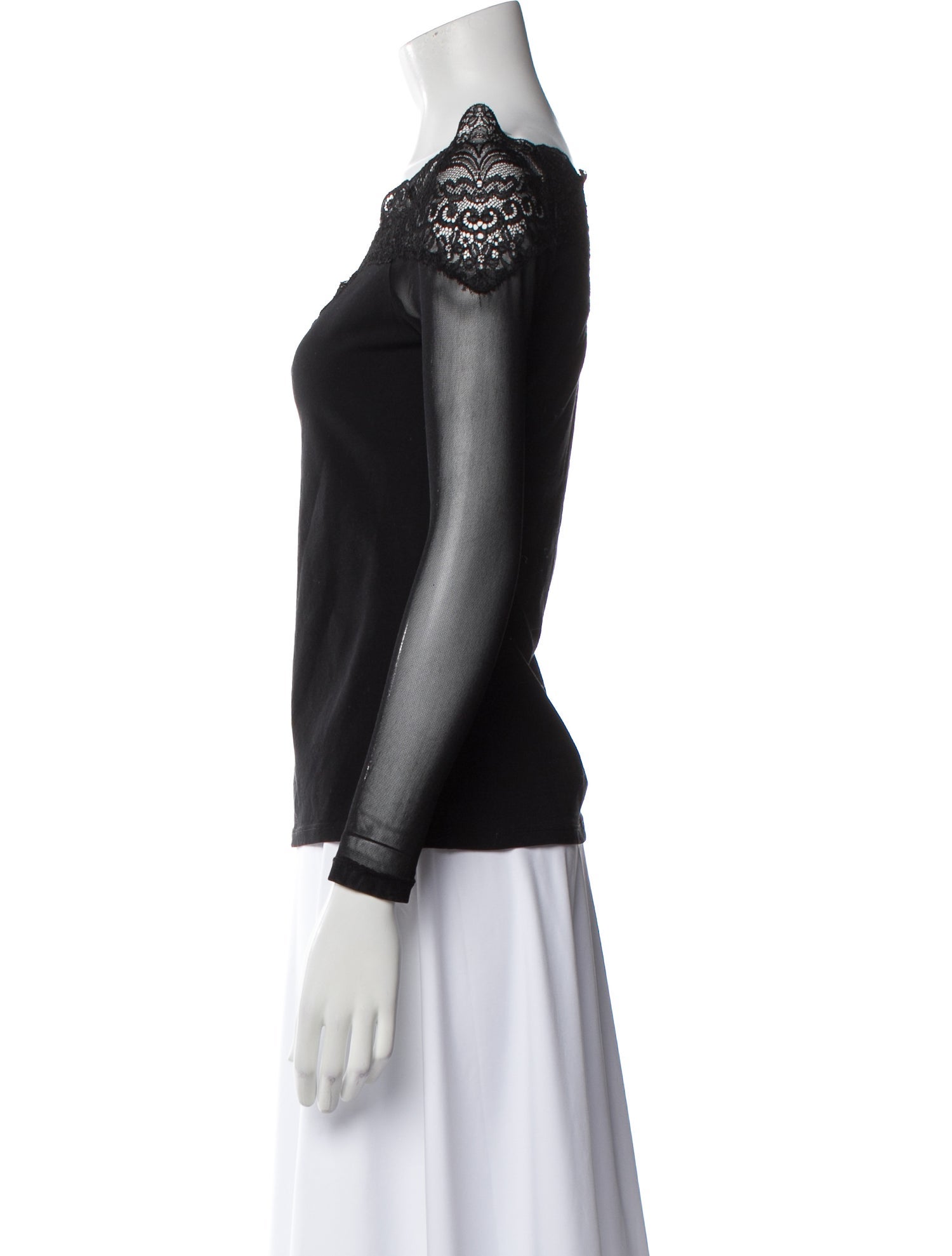 Anne Fontaine Bateau Neckline Three-Quarter Sleeve Top