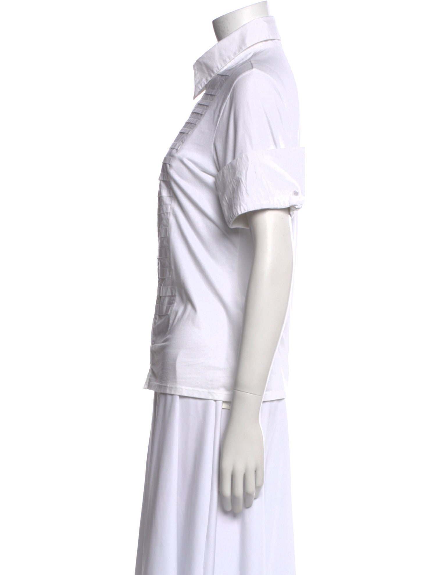 Anne Fontaine Short Sleeve Button-Up Top