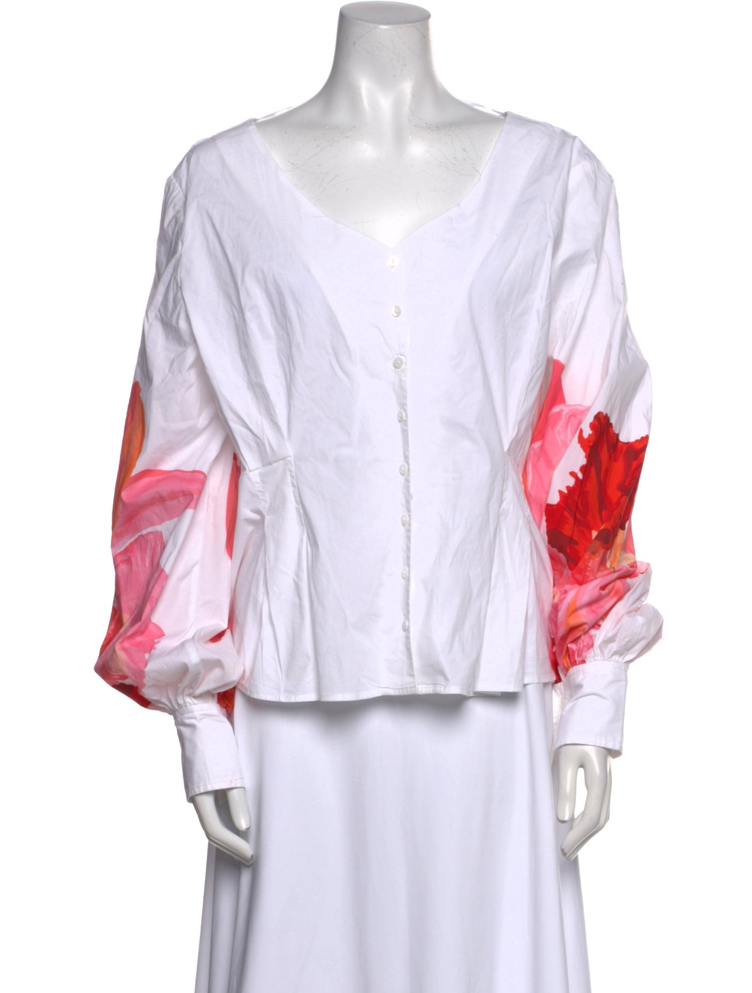 Anne Fontaine V-Neck Long Sleeve Blouse