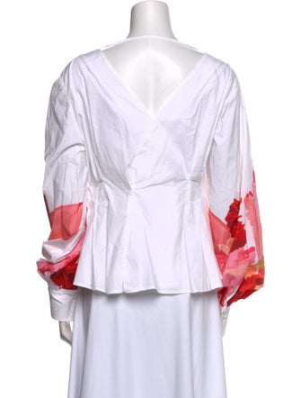 Anne Fontaine V-Neck Long Sleeve Blouse