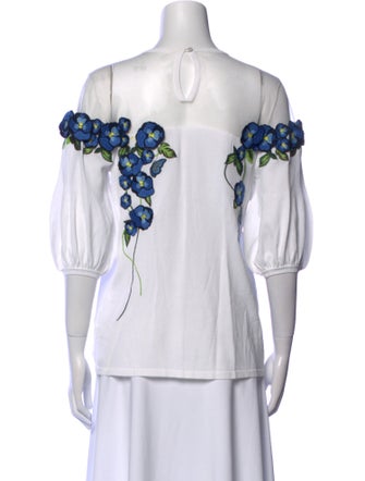 Anne Fontaine Graphic Print Bateau Neckline T-Shirt