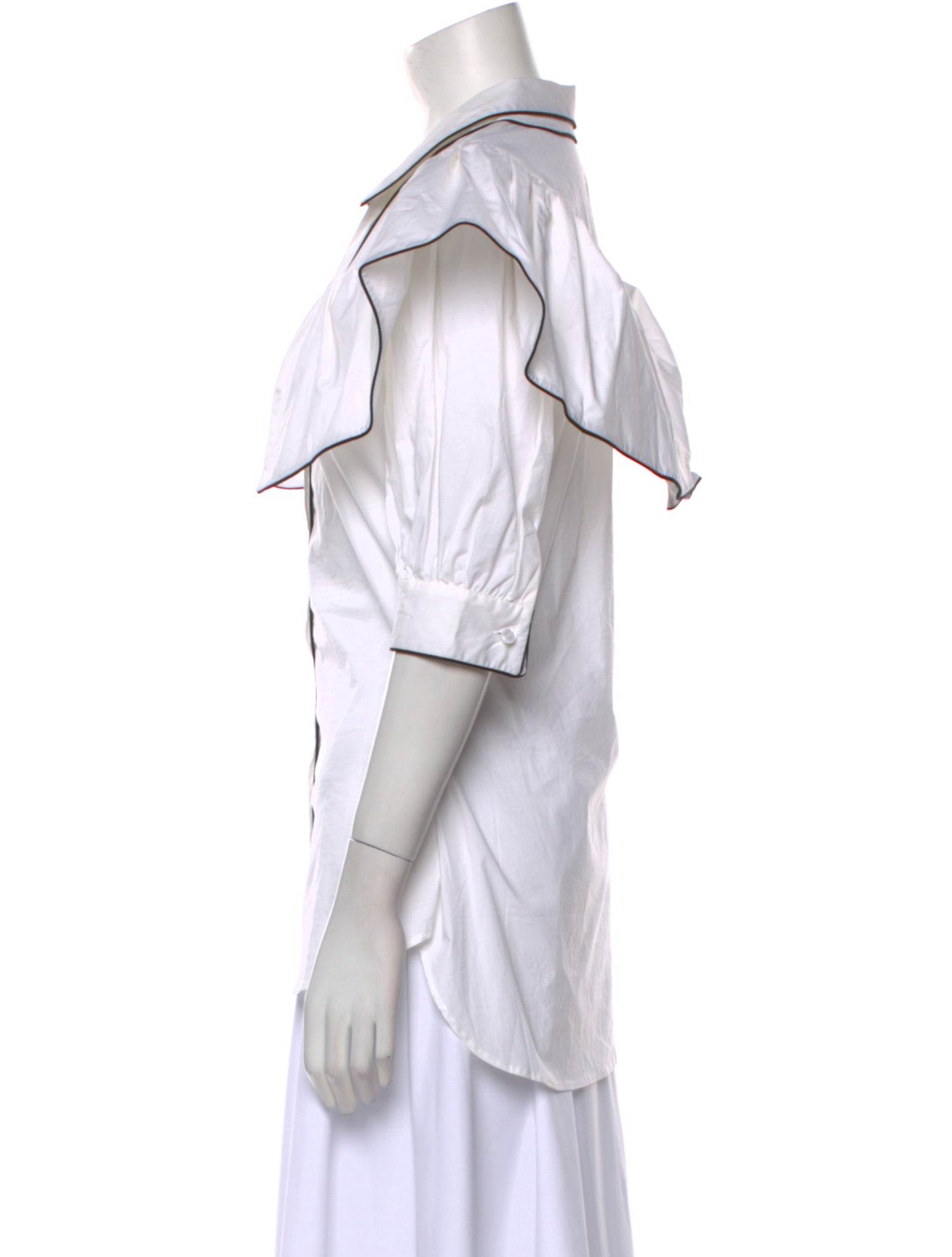 Anne Fontaine Three-Quarter Sleeve Button-Up Top