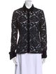 Anne Fontaine Lace Pattern Long Sleeve Button-Up Top