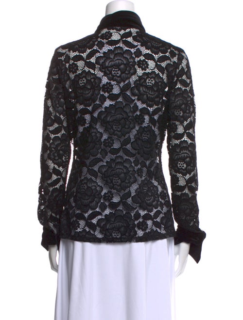 Anne Fontaine Lace Pattern Long Sleeve Button-Up Top