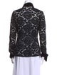 Anne Fontaine Lace Pattern Long Sleeve Button-Up Top