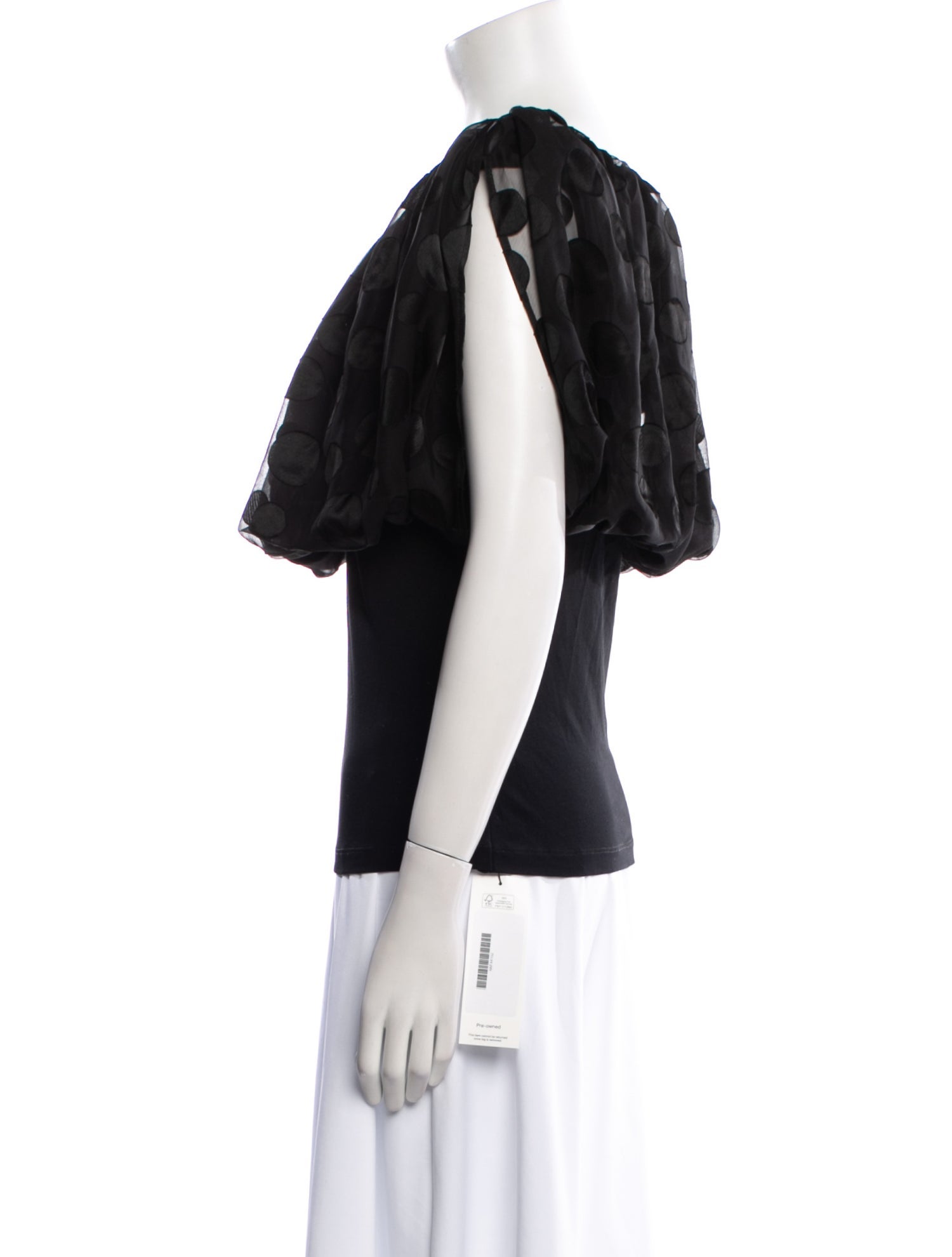 Anne Fontaine Bateau Neckline Short Sleeve Blouse