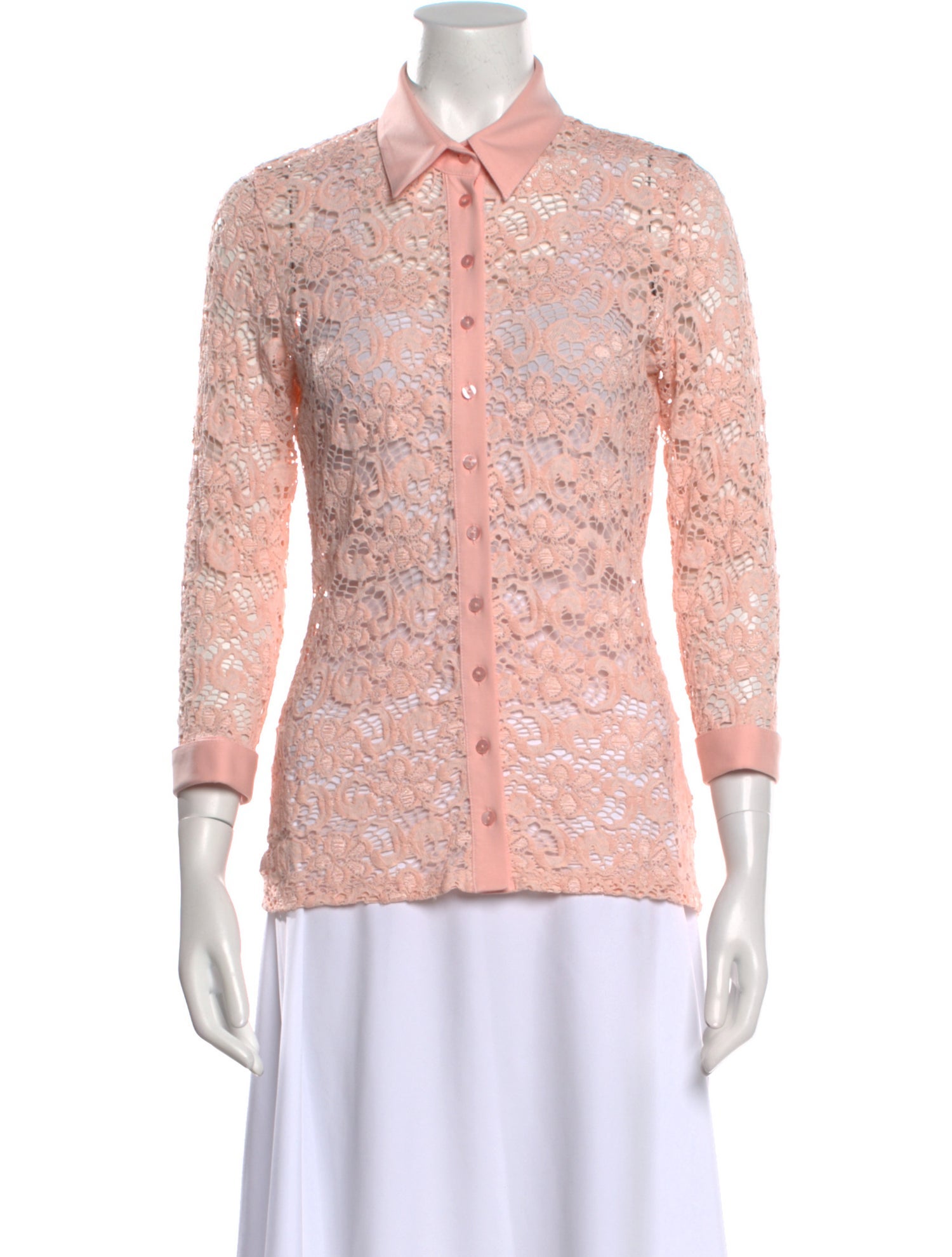 Anne Fontaine Nylon Printed Button-Up Top