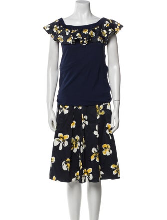 Anne Fontaine Floral Print Skirt Set