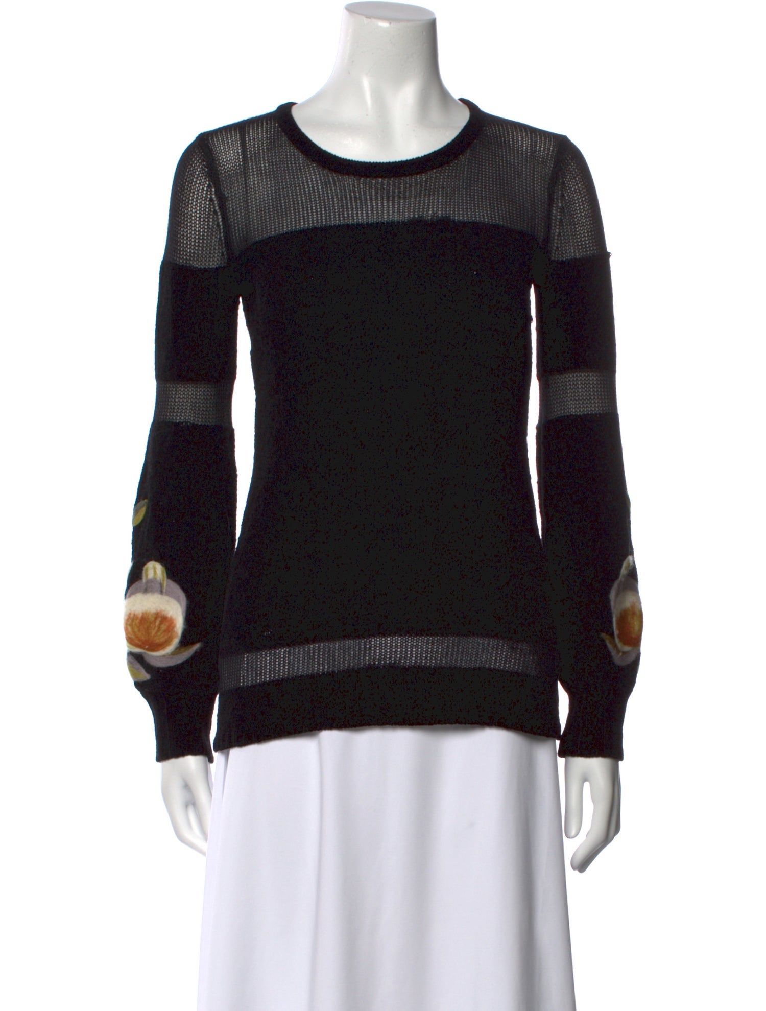 Anne Fontaine Colorblock Pattern Scoop Neck Sweater