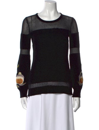Anne Fontaine Colorblock Pattern Scoop Neck Sweater