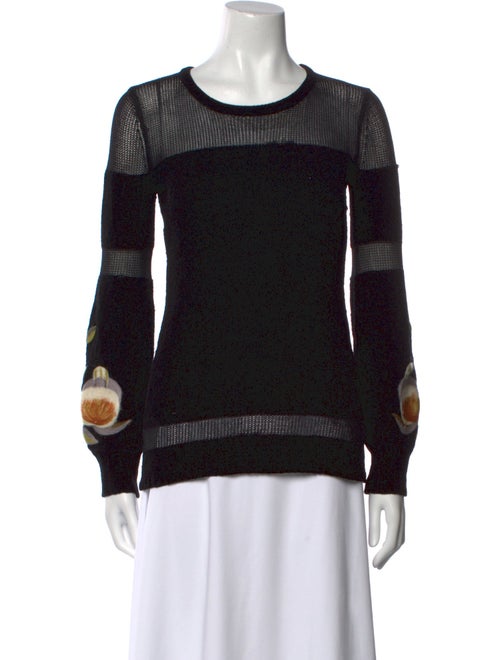 Anne Fontaine Colorblock Pattern Scoop Neck Sweater
