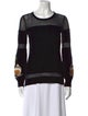 Anne Fontaine Colorblock Pattern Scoop Neck Sweater