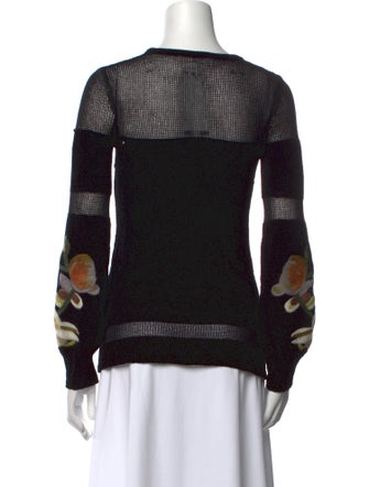 Anne Fontaine Colorblock Pattern Scoop Neck Sweater