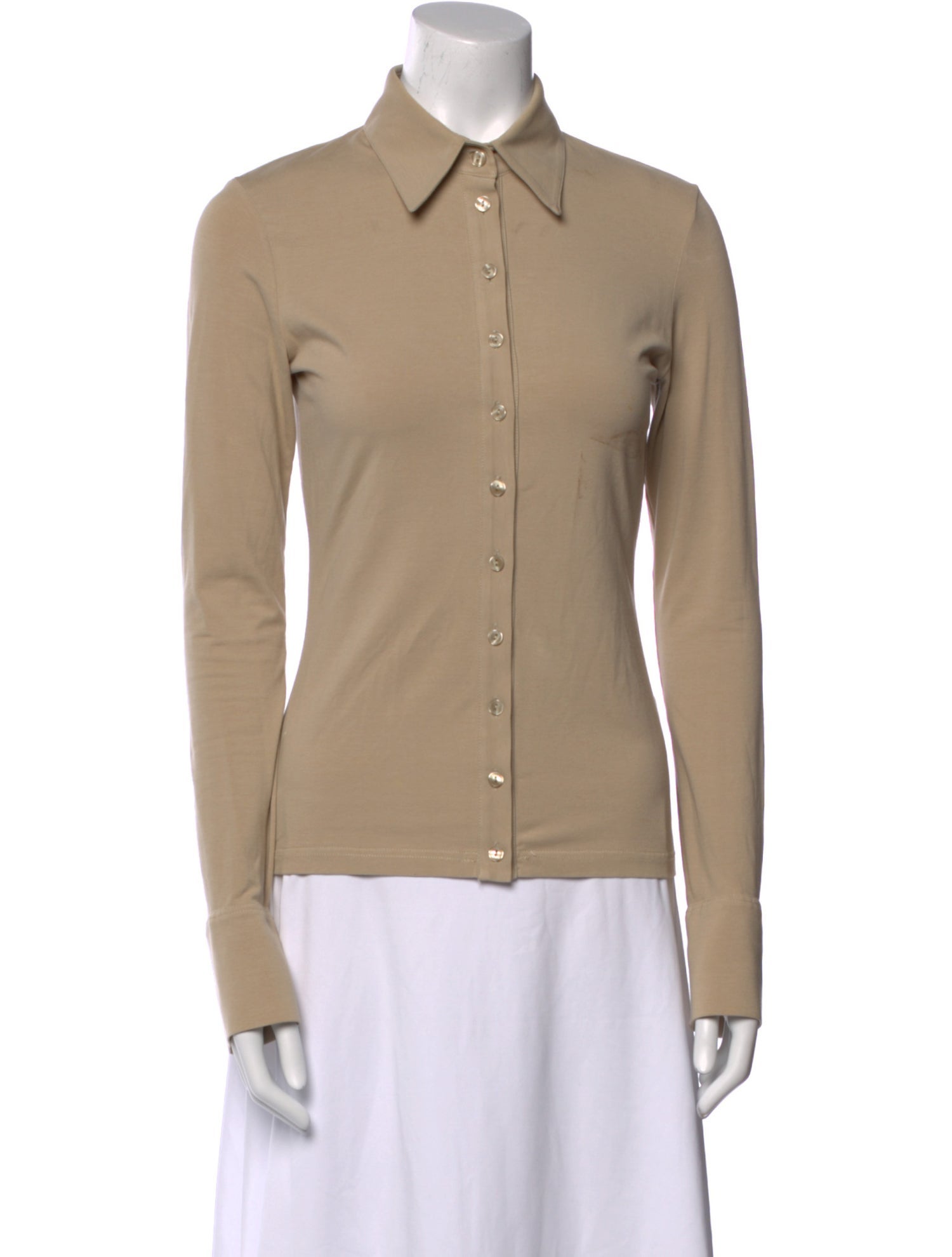 Anne Fontaine Long Sleeve Button-Up Top