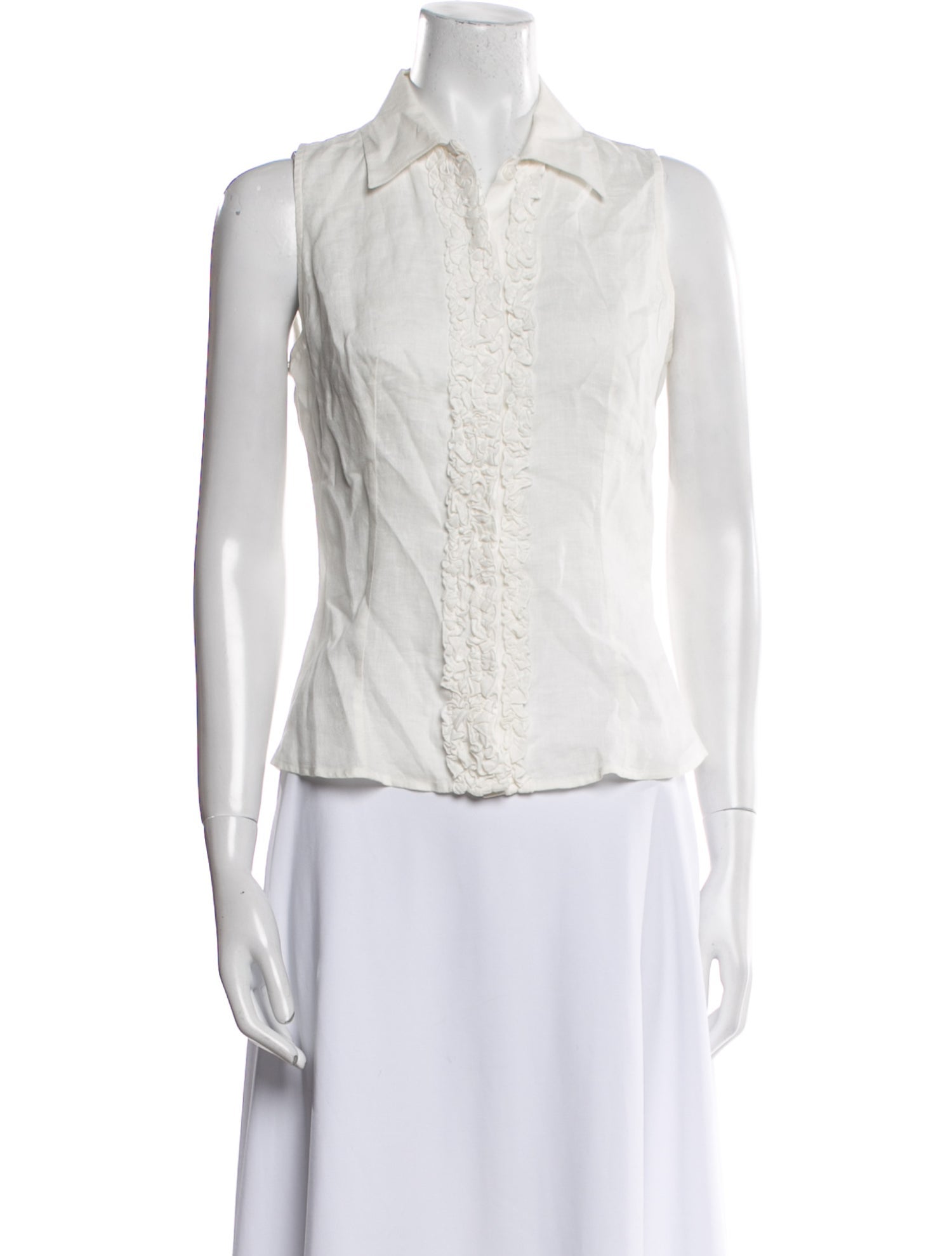 Anne Fontaine Sleeveless Button-Up Top